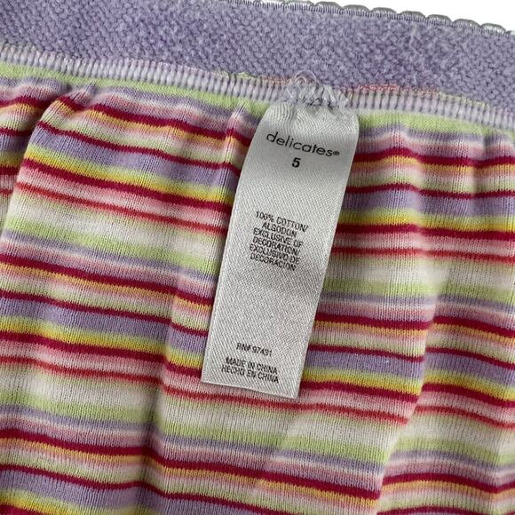 Vintage Delicates Panty colorful Stripe Hi Leg Cotton Bikini Womens Size Small - Picture 3 of 5